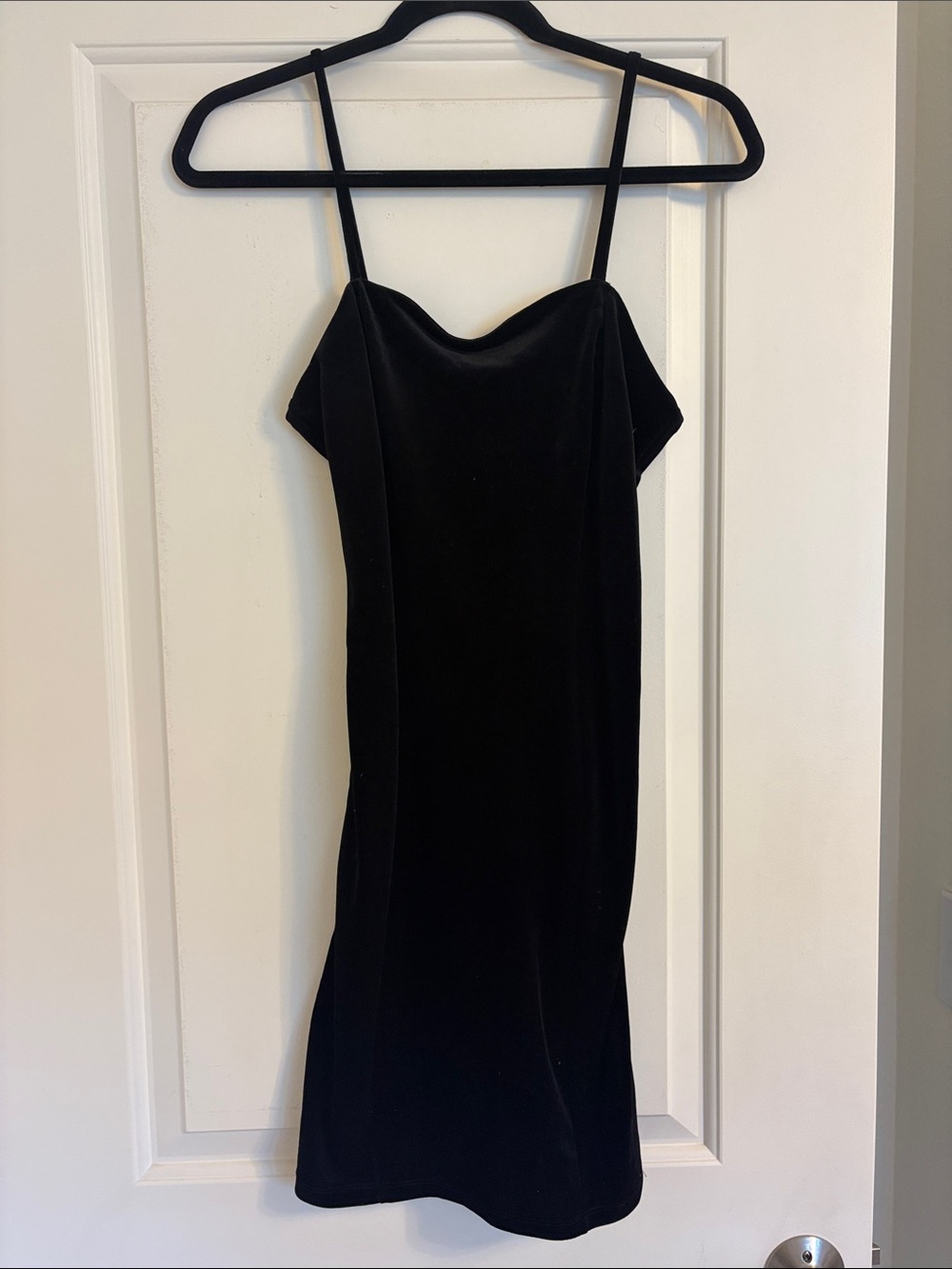 Forever 21 Black Velvet Mini Slip Dress